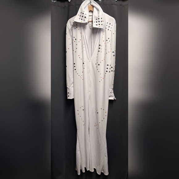 Hand Bedazzled Adult Men's Elvis Jumpsuit Size L - Picture 1 of 4